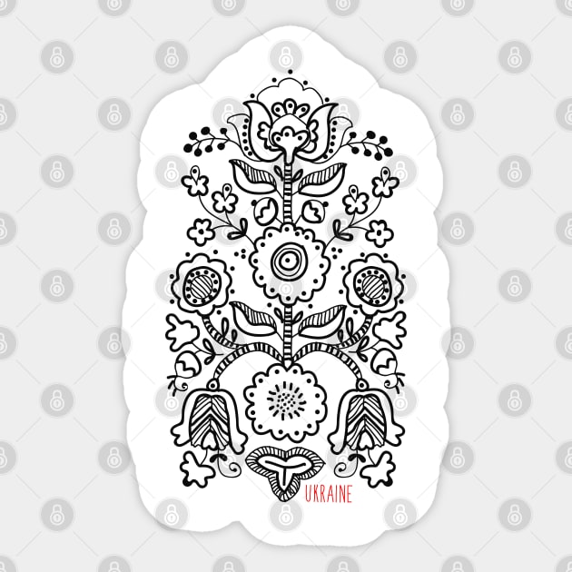 Ukrainian folk traditional embroidery tree Sticker by Olga Berlet